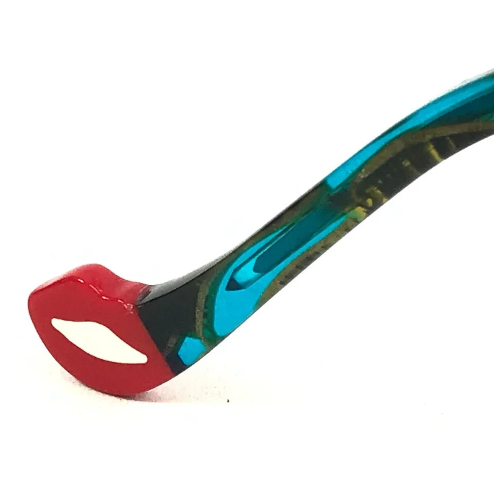 BOZ by J.F. Rey Eyeglasses Frames MADO 4020 Blue Green Wire Cat Eye 53-15-140